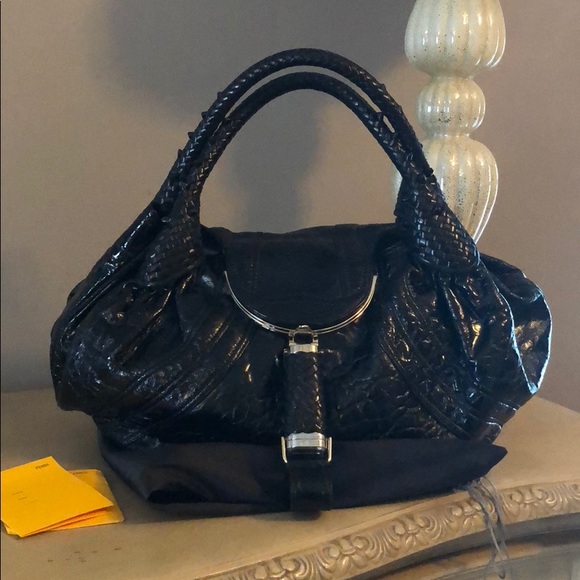 Fendi Handbags - Authentic fendi patent black spy bag like new